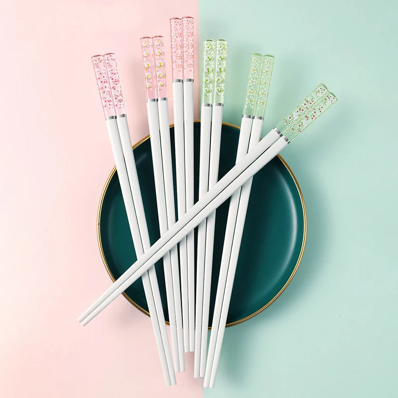 Sakura Japanese Chopsticks – Pink Cherry Blossom Reusable Tableware for Sushi