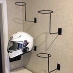 Wall Mounted Steel Helmet Rack – Black and White Hanger for Motorcycle Gear