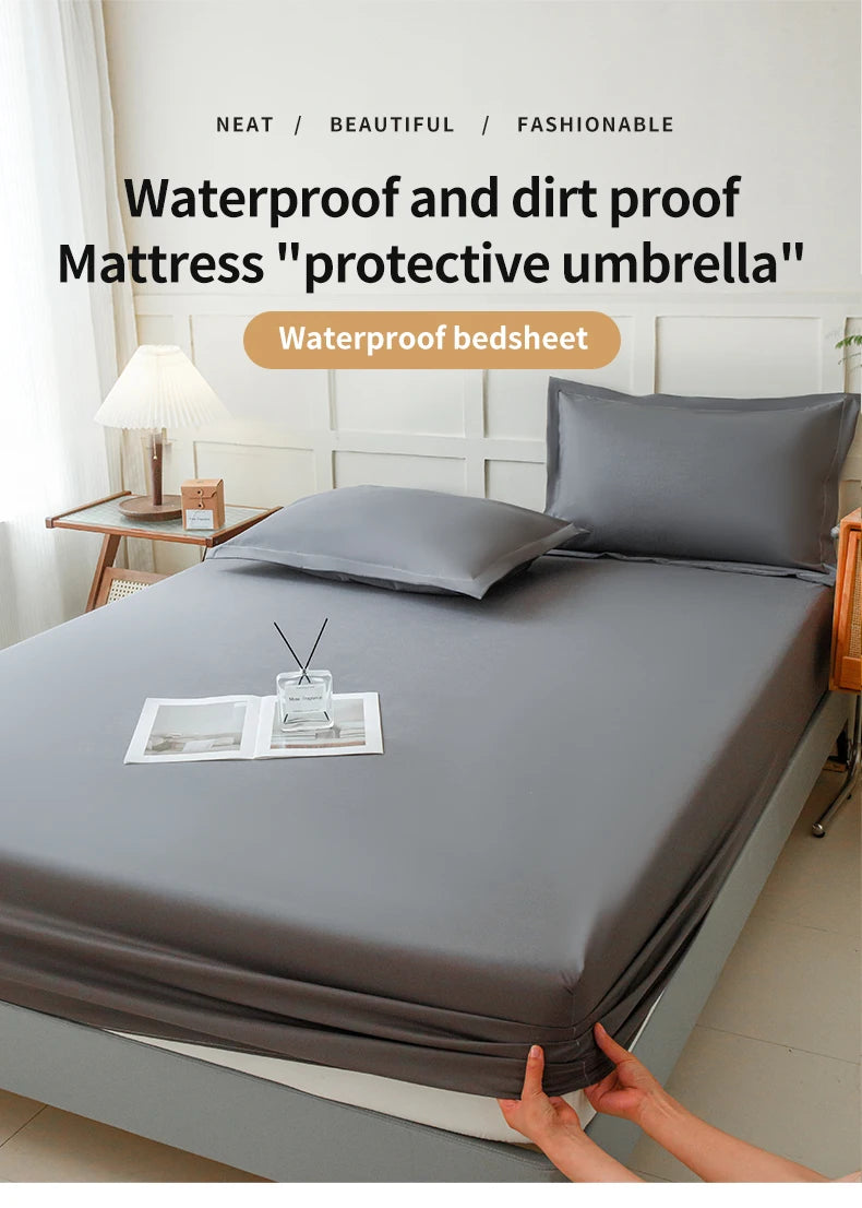 Waterproof Fitted Mattress Protector – Elastic Bed Cover for Home Bedding