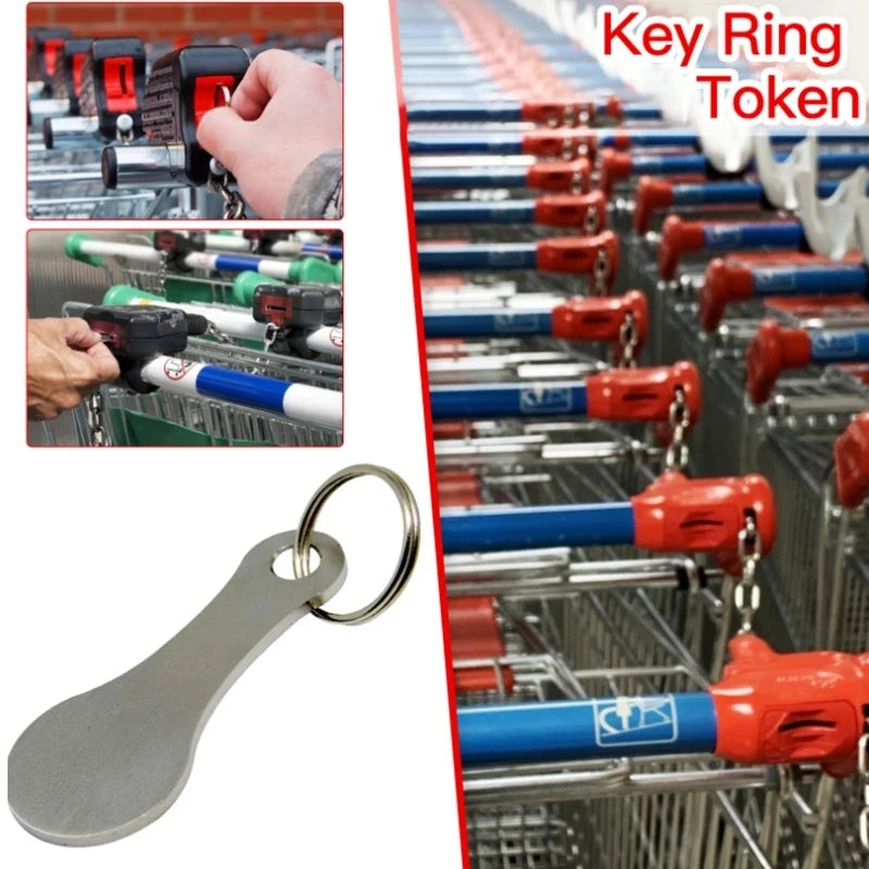 Metal Shopping Cart Token – Portable Keychain for Grocery Store Use