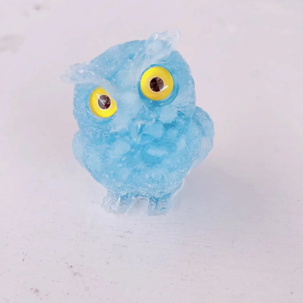 Crystal Owl Ornament – Natural Gemstone Figurine for Home Decor and Aquarium