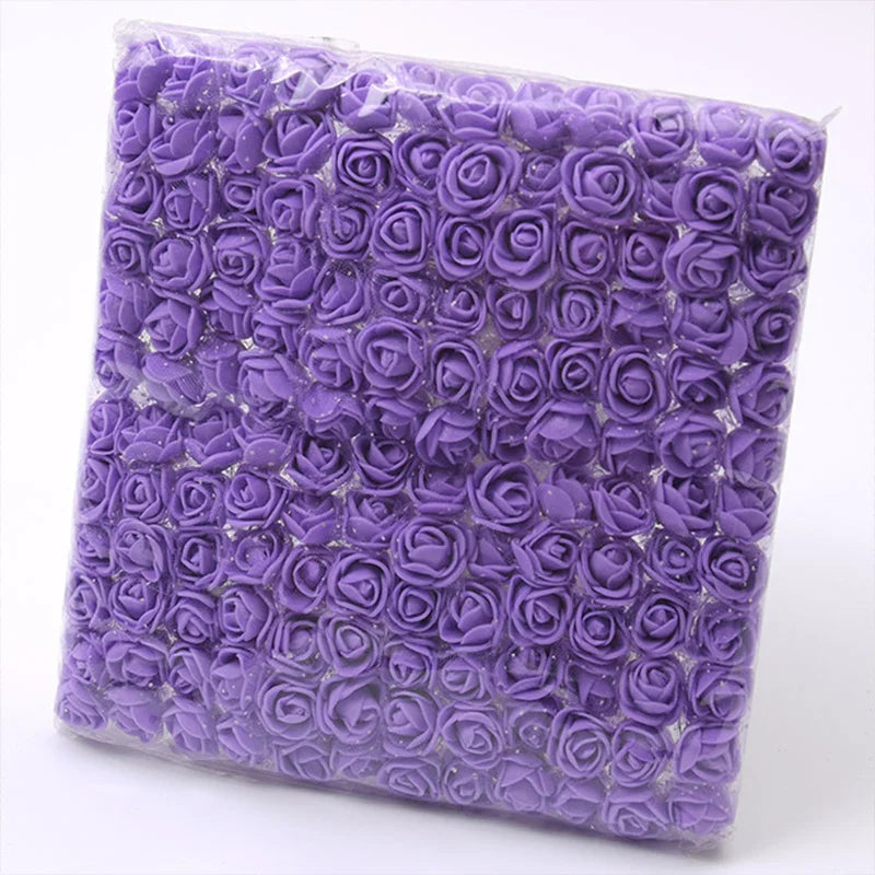 Mini Foam Rose Flower Heads – 2cm Craft Embellishments for Wedding Decor