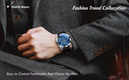 OLEVS Quartz Men's Watch – Luxury Waterproof Leather Wristwatch for Business