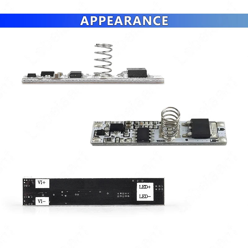 LED Touch Dimmer Switch – Aluminum 12V 24V Controller for Cabinet Lighting