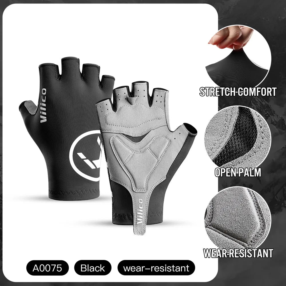 Half Finger Cycling Gloves – Anti-Slip Breathable Mittens for Road MTB Racing
