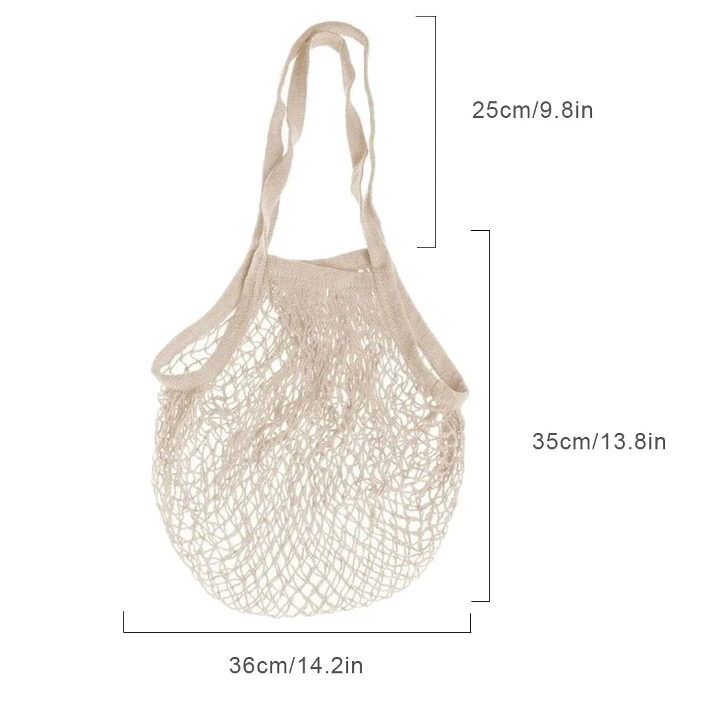 Reusable Cotton Mesh Tote Bag – Eco-Friendly Produce Storage for Grocery Shopping