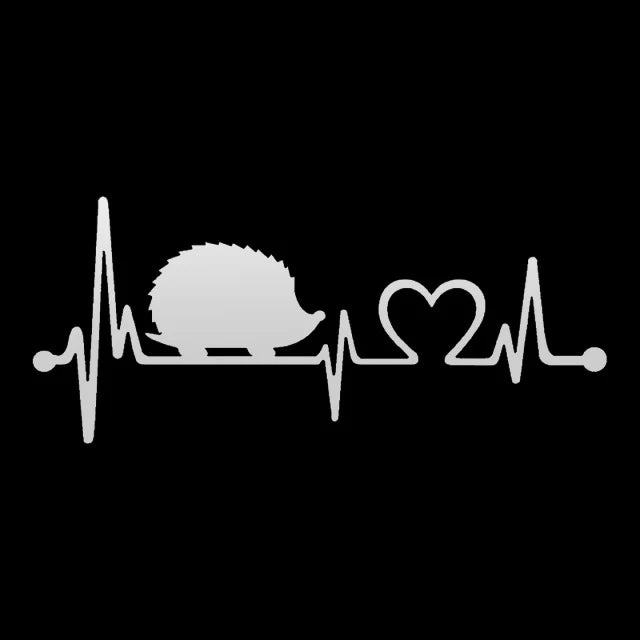 Hedgehog Heartbeat Vinyl Decal – Waterproof Sticker for Cars and Laptops