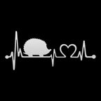Hedgehog Heartbeat Vinyl Decal – Waterproof Sticker for Cars and Laptops