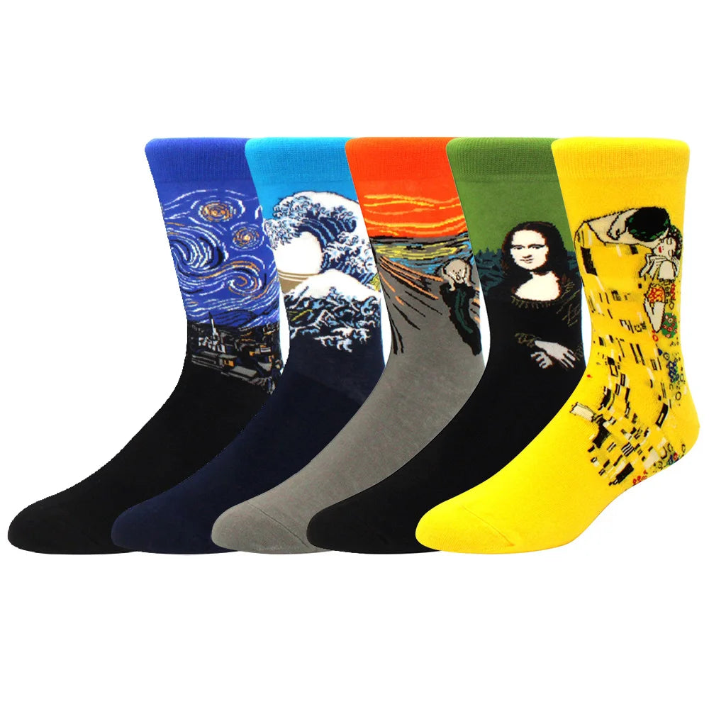 Cotton Novelty Crew Socks – Colorful Animal Print for Casual Halloween Wear