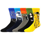 Cotton Novelty Crew Socks – Colorful Animal Print for Casual Halloween Wear