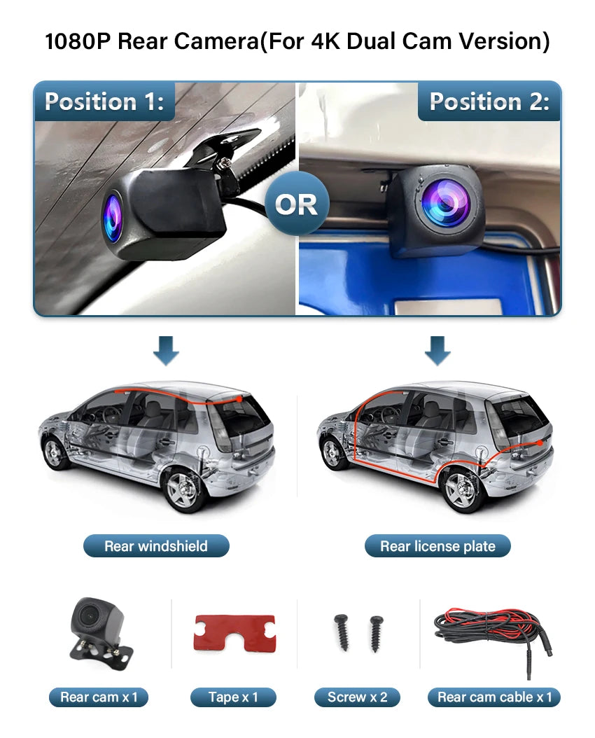 4K HD Dash Cam – WIFI Car Video Recorder for Toyota RAV4