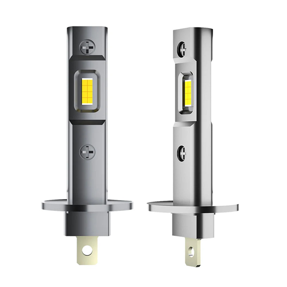 H1 LED Headlight Bulbs – Mini Fanless 6000K White Lamps for Car Fog Lights