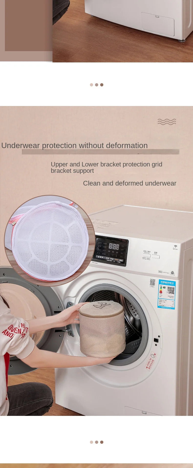 Embroidered Mesh Laundry Bag – Thickened Washable Organizer for Dirty Clothes