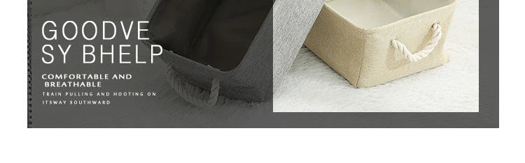 Folding Linen Storage Basket – Fabric Organizer for Wardrobe and Laundry
