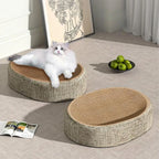Oval Sisal Cat Scratching Bed – Wear-Resistant Pet Sleeping Mat for Cats