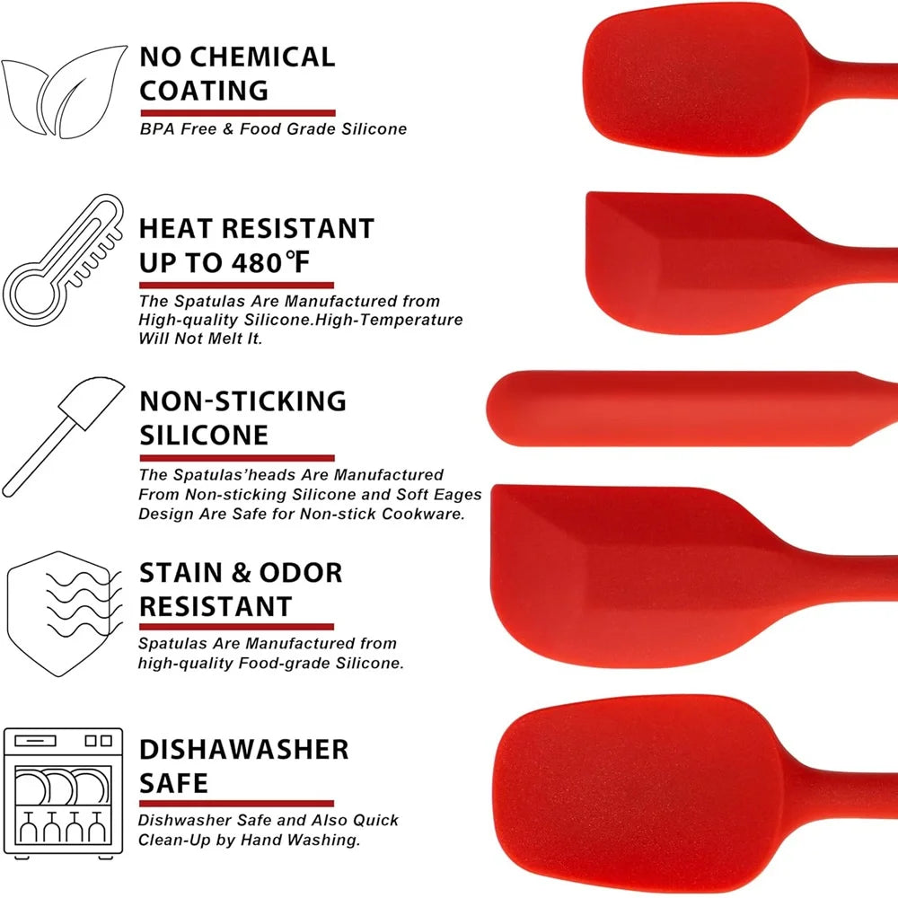 Silicone Spatula Set – Heat-Resistant Non-Stick Tools for Cooking and Baking