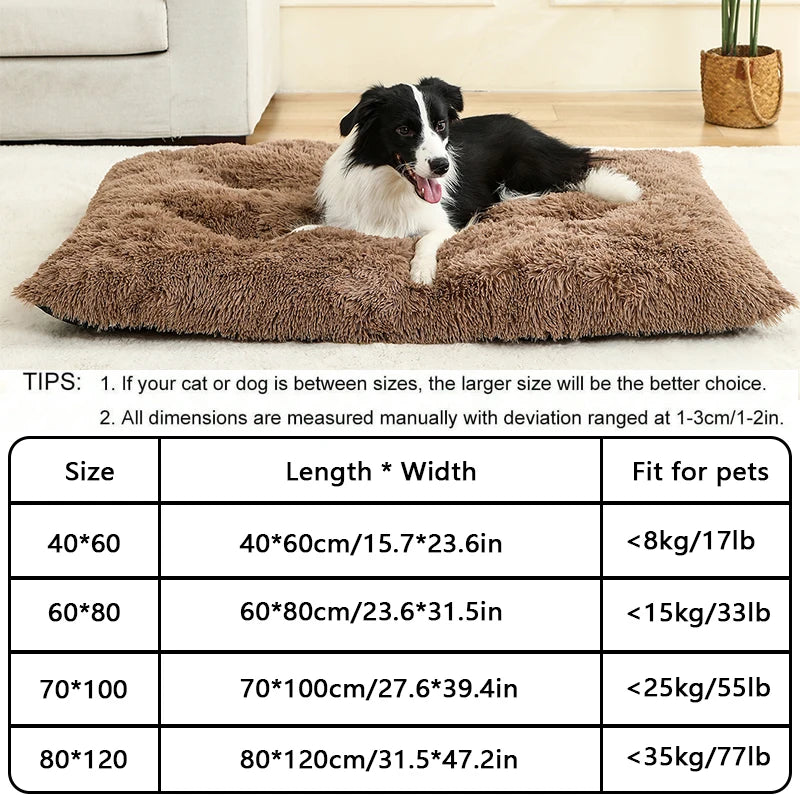 Plush Pet Bed – Soft Long Fur Cushion for Dog and Cat Sleeping