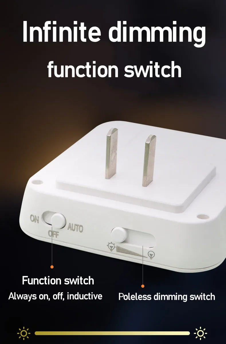 Motion Sensor LED Night Light – Dimmable EU Plug for Bedroom and Corridor