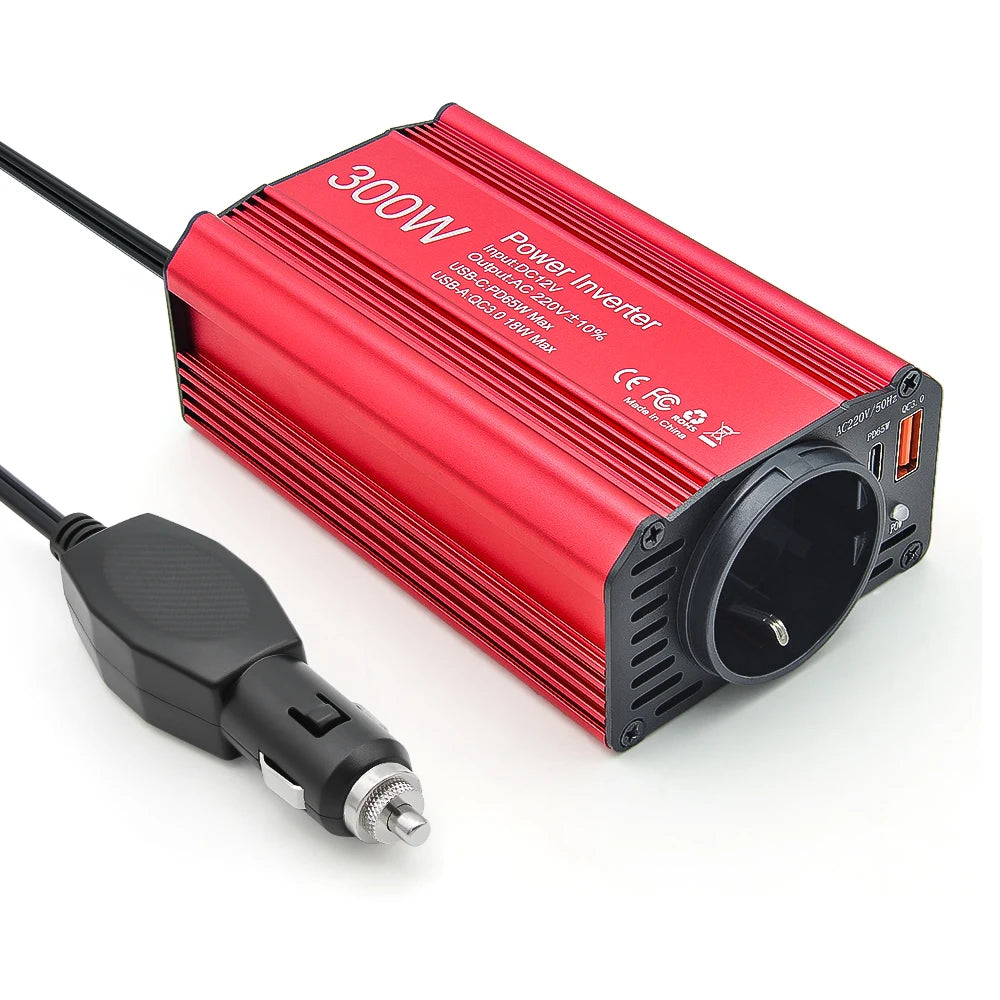 Car Power Inverter – 300W DC to AC Adapter for Road Trips and Travel
