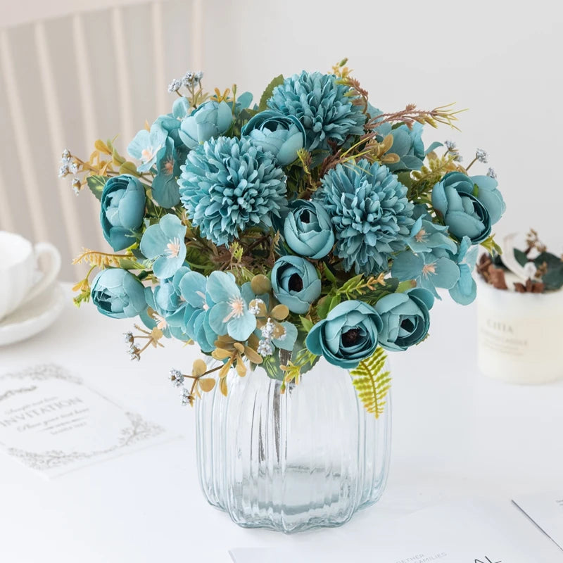Silk Tea Rose Buds – Artificial Floral Decor for Wedding Bouquets and Crafts