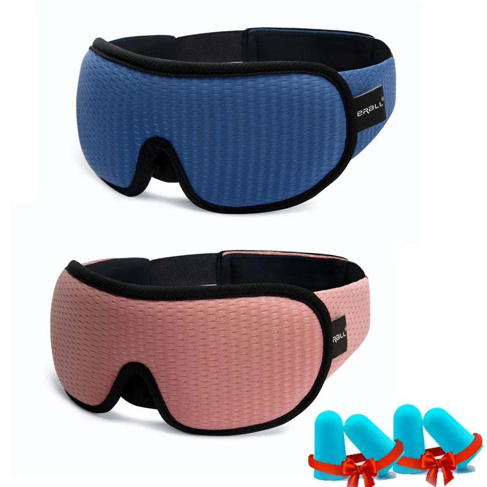Soft 3D Contoured Eye Mask – Breathable Light Blocking for Travel Sleeping