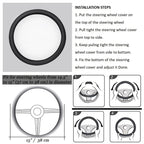 Napa Leather Steering Wheel Cover – Perforated 15 Inch Grip for Car Interior