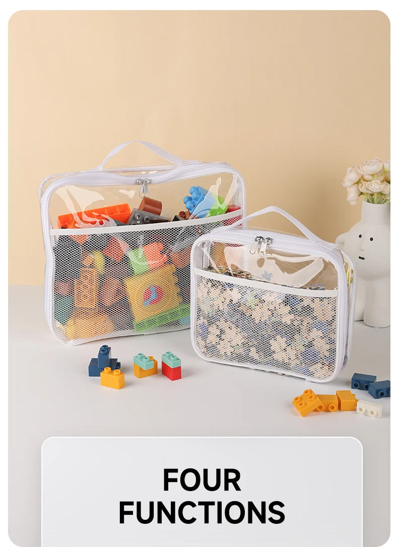 Transparent Toy Storage Bag – Large Capacity Organizer for Kids Block Toys