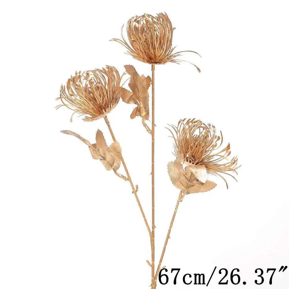 Artificial Gold Berry Bouquet – Floral Branch for Christmas Tree Decoration