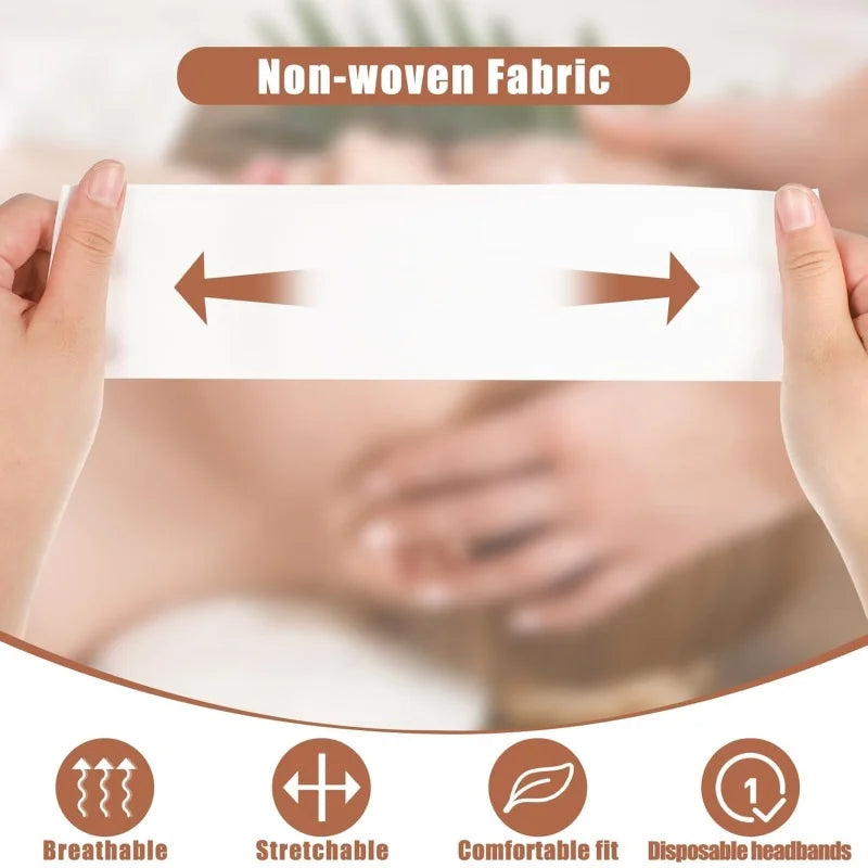 Disposable Non-Woven Facial Headbands – Soft Skincare Wraps for Beauty Salons