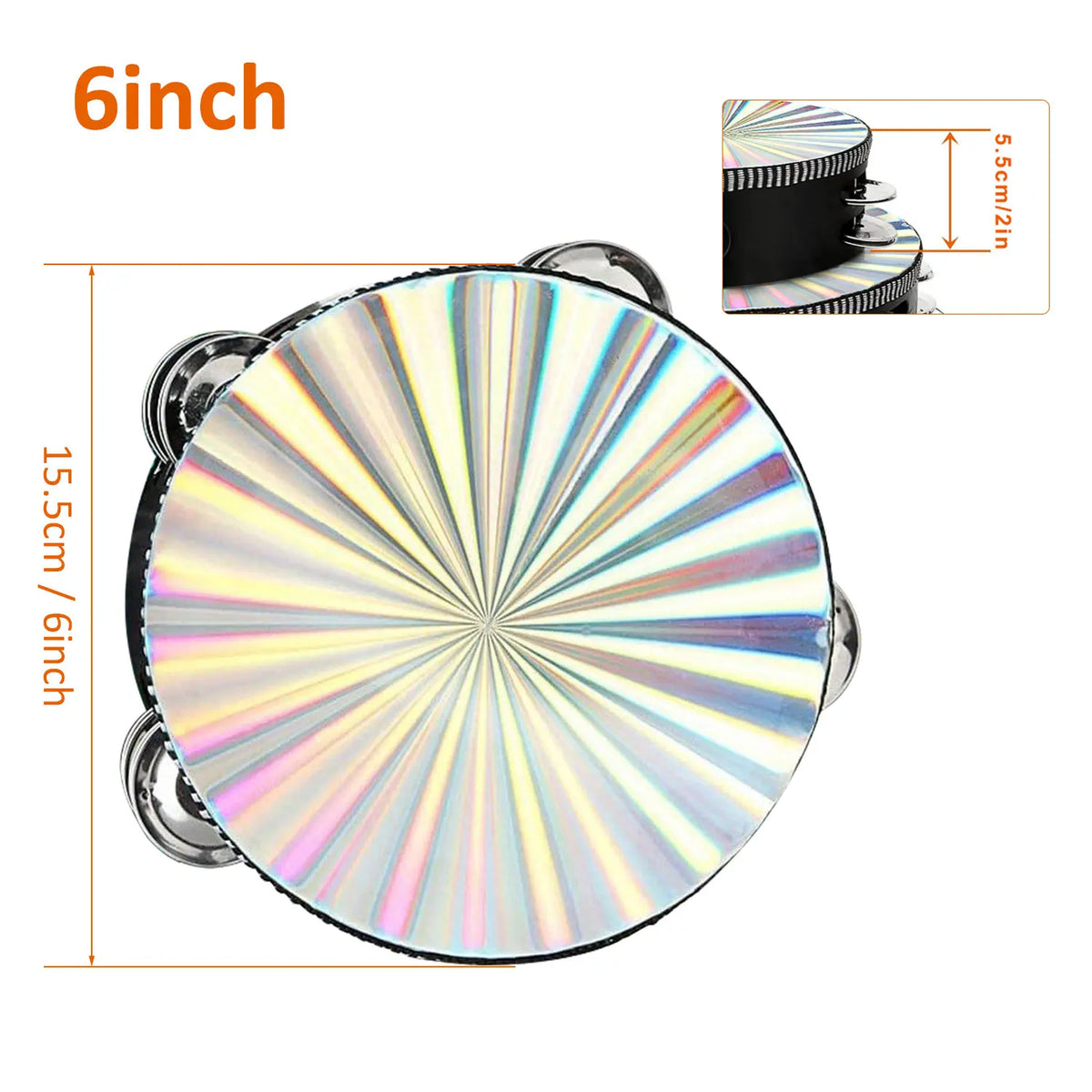 Double Row Radiant Tambourine – Handheld Rhythm Percussion for Music Education