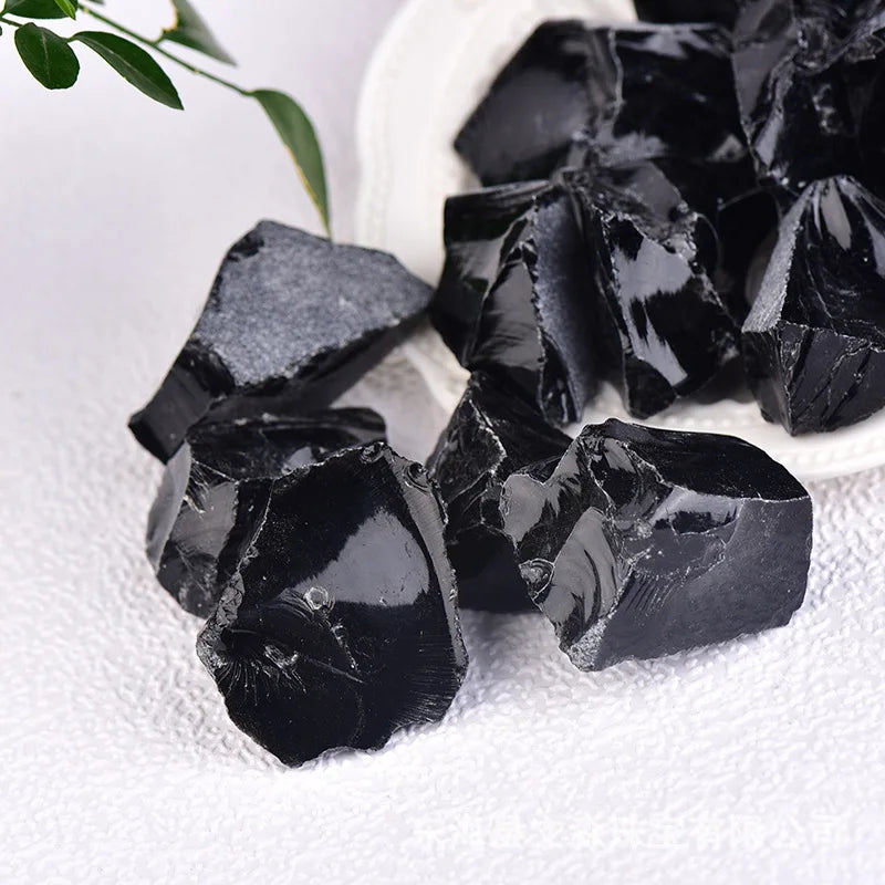 Raw Black Obsidian Crystal – Natural Reiki Stone for Energy Healing