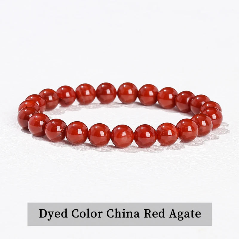 Natural Stone Bead Bracelet – Healing Crystal Gemstone Jewelry for Men and Women