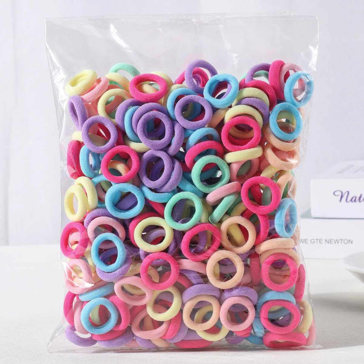 Colorful Nylon Hair Ties – Elastic Ponytail Holders for Kids Hair Styling