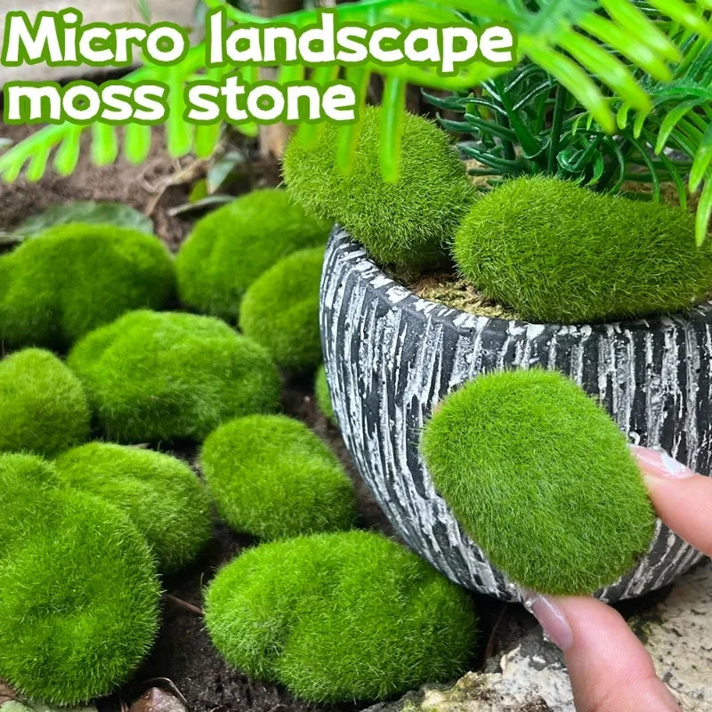 Artificial Foam Moss Stones – Decorative Green Rocks for Micro Landscapes