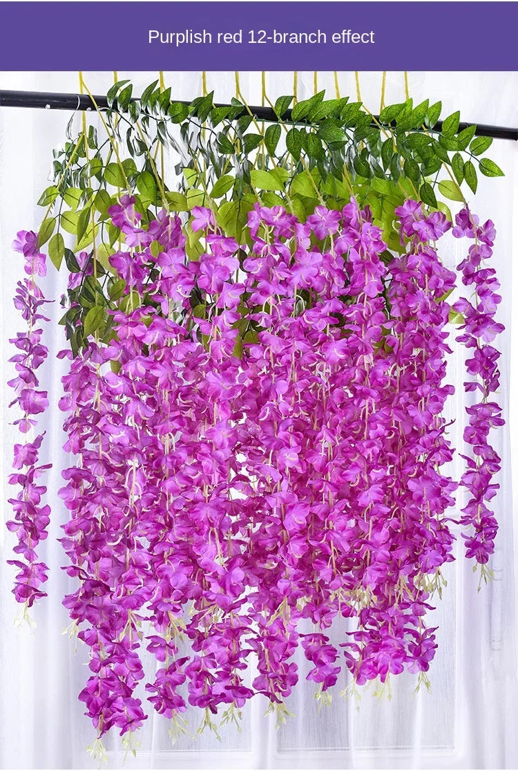 Silk Wisteria Hanging Vines – 110cm Artificial Flower Garland for Wedding Decor