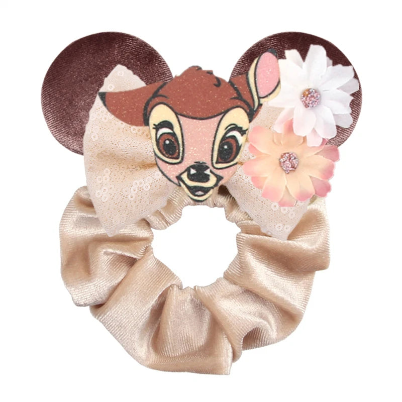 Velvet Sequin Mouse Ear Scrunchies – Elastic Hair Accessories for Kids Party