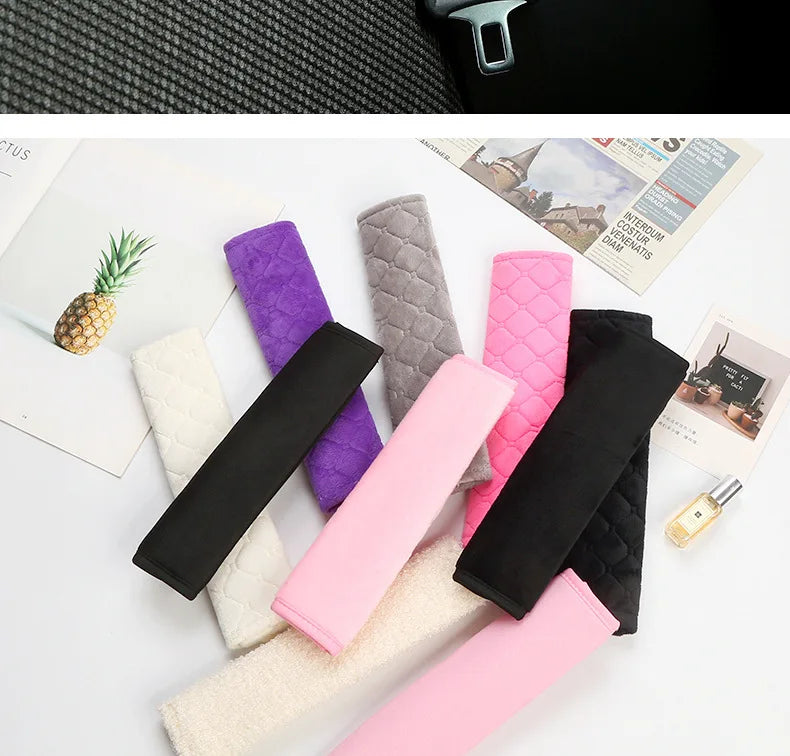 Plush Seat Belt Shoulder Covers – Soft Comfort Pads for Car Interior