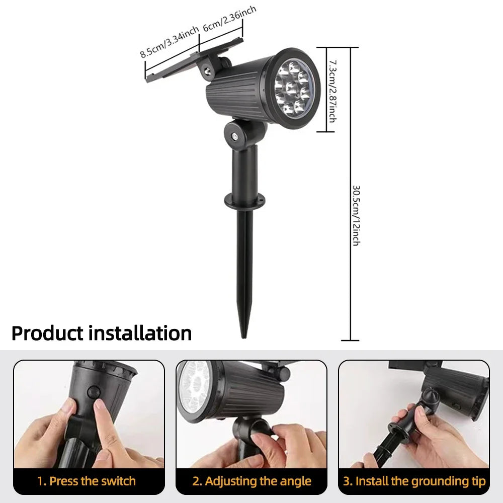 RGB Solar LED Spotlights – Waterproof Landscape Lighting for Garden Yard