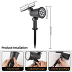 RGB Solar LED Spotlights – Waterproof Landscape Lighting for Garden Yard