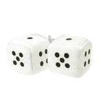 Fuzzy Dice Hanging Ornament – Plush Soft Dots for Car Rear View Mirror Decor