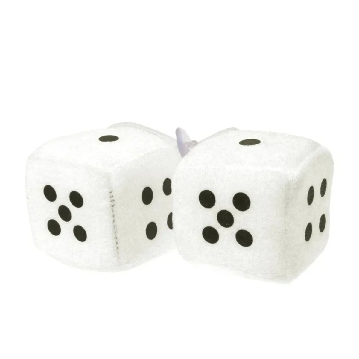 Fuzzy Dice Hanging Ornament – Plush Soft Dots for Car Rear View Mirror Decor