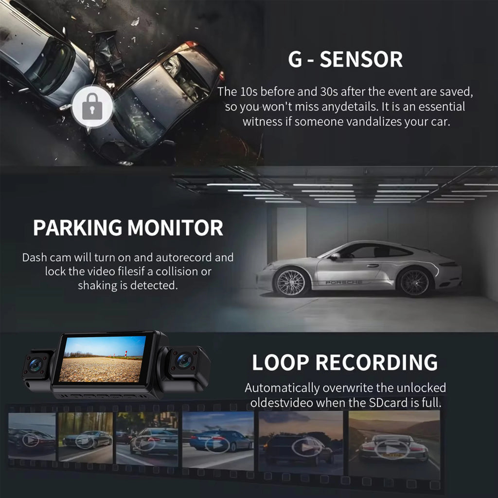 4 Channel Dash Cam – Full HD Night Vision Camera for Vehicle Security
