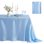 Rectangle Satin Tablecloth – Silky Soft Solid Table Cover for Wedding Banquet
