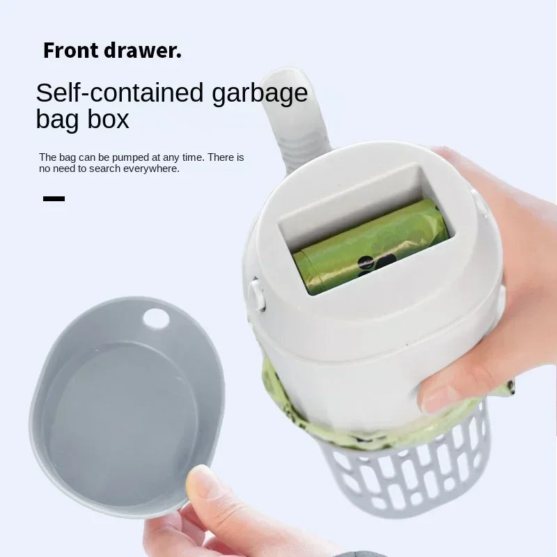 Cat Litter Scoop – Integrated Waste Bag Holder for Easy Pet Toilet Cleaning
