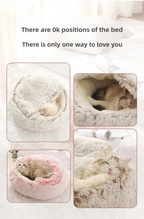Semi-Enclosed Plush Pet Bed – Warm Winter Shell Nest for Cats and Small Dogs