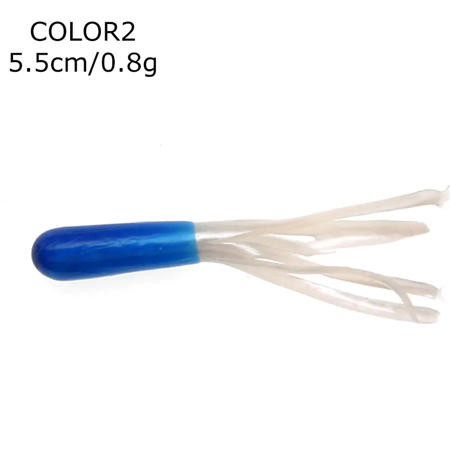 Soft Silicone Tube Worm Lure – 5cm Micro Bait for Bass Perch and Trout Fishing