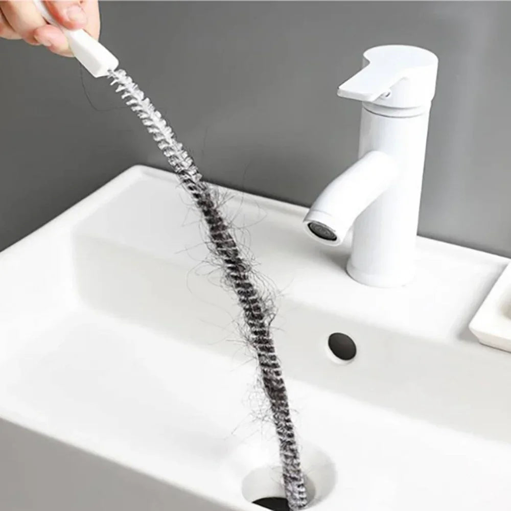 Bendable Sink Drain Brush – Flexible Clog Remover for Bathroom and Kitchen
