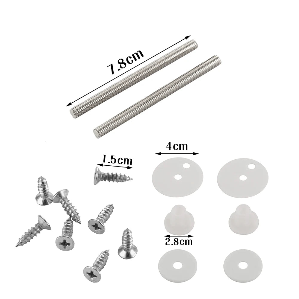 Stainless Steel Toilet Seat Hinges – Universal Replacement for DIY Lid Repair