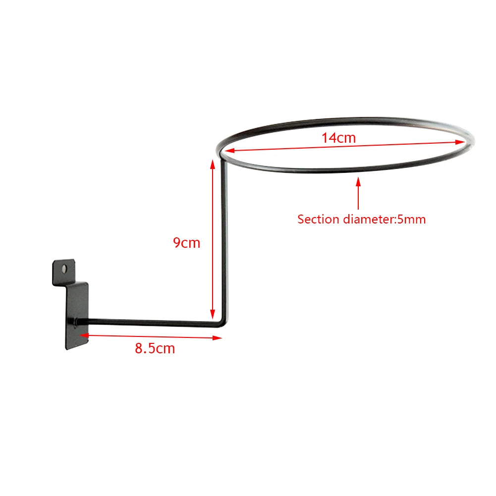 Wall Mounted Steel Helmet Rack – Black and White Hanger for Motorcycle Gear
