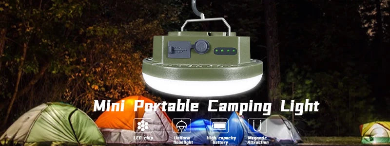 Rechargeable LED Camping Lantern – Magnetic Portable Light for Outdoor Tent